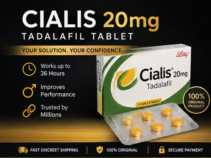 Cialis 20mg (Tadalafil) Tablets – Original & Genuine | Up to 36 Hours Effect | Premium Quality