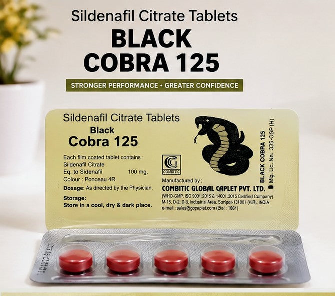 Black Cobra 125 Sildenafil Citrate Tablets 100mg – Original Quality | ED Treatment Support